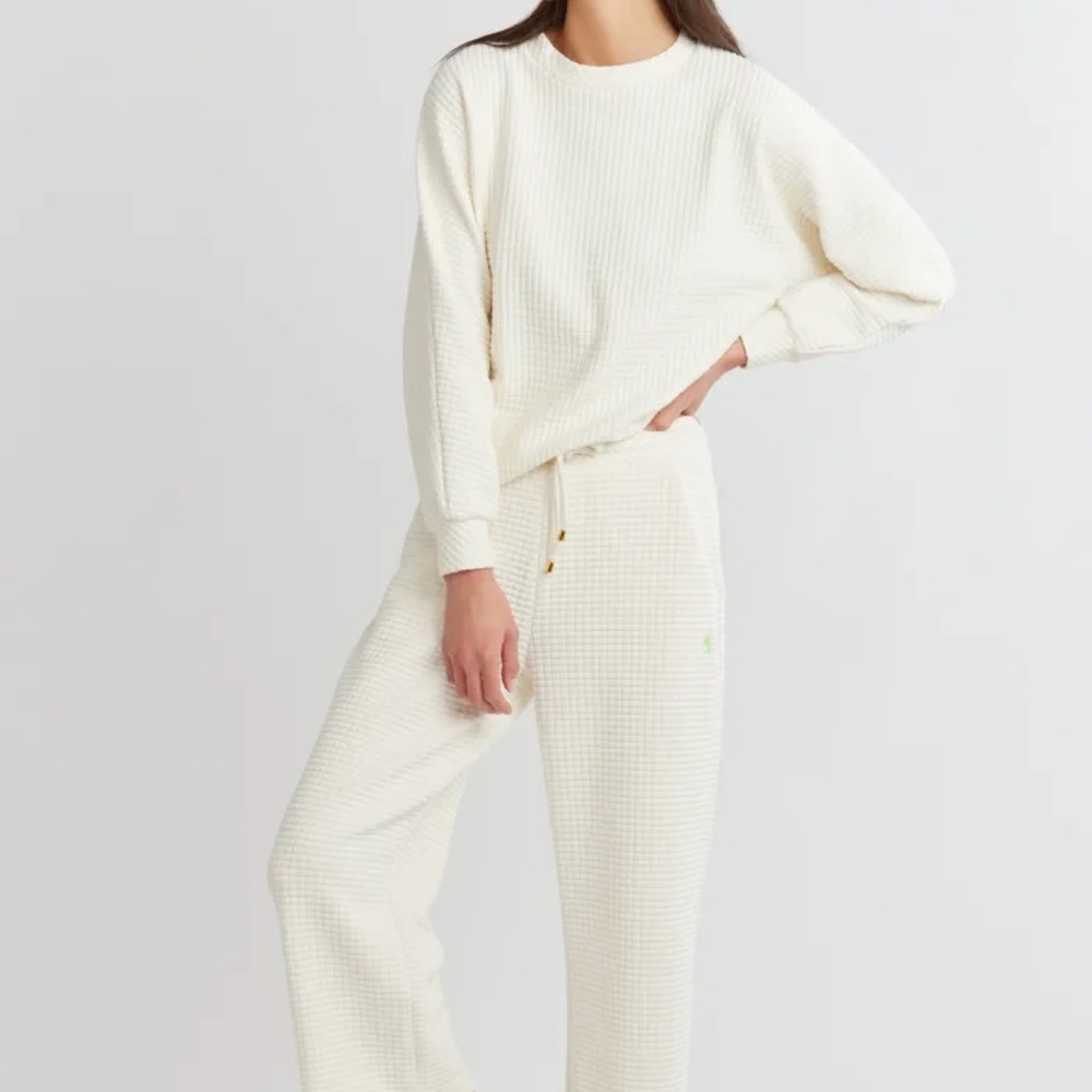 NWOT Dudley Stephens P'town Pullover in Waffle, Cream - Picture 3 of 8